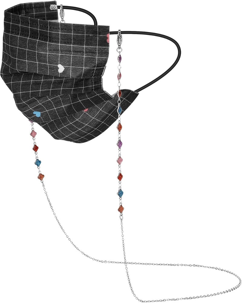 Hongeely Eyeglass Chain Silver Stainless Steel Handmade Necklace for Reading Glasses Sunglass Beaded Chains for Men Women - Image 4